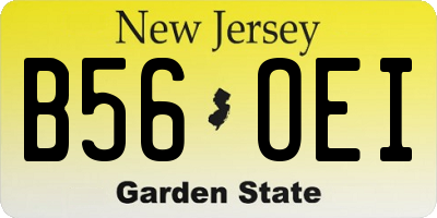 NJ license plate B56OEI