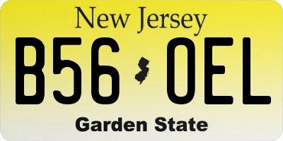 NJ license plate B56OEL