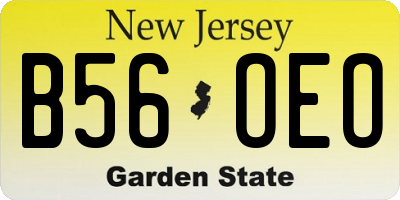 NJ license plate B56OEO