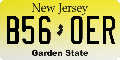 NJ license plate B56OER