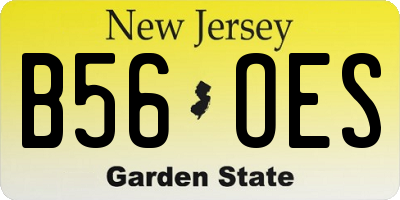 NJ license plate B56OES