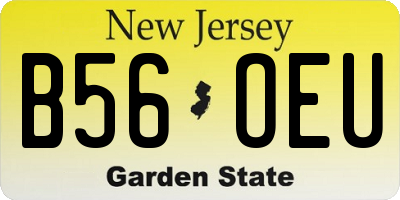 NJ license plate B56OEU