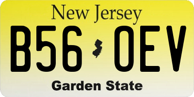 NJ license plate B56OEV