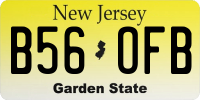 NJ license plate B56OFB