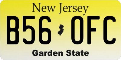 NJ license plate B56OFC