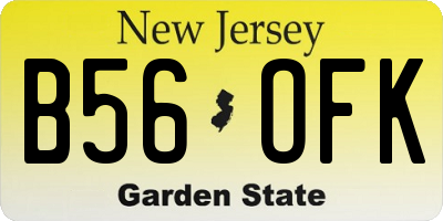 NJ license plate B56OFK