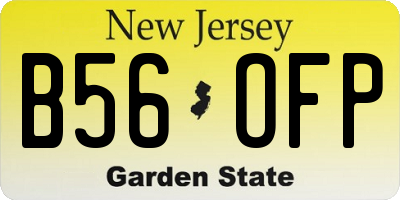 NJ license plate B56OFP