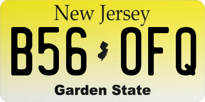 NJ license plate B56OFQ