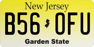 NJ license plate B56OFU