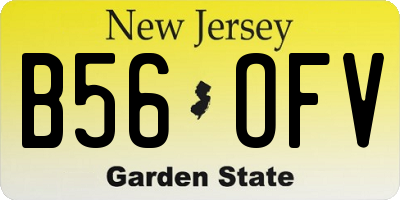 NJ license plate B56OFV
