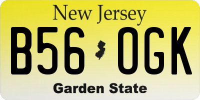 NJ license plate B56OGK
