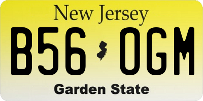 NJ license plate B56OGM