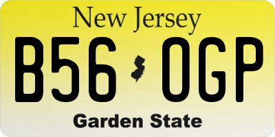 NJ license plate B56OGP
