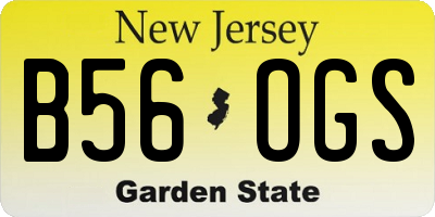NJ license plate B56OGS