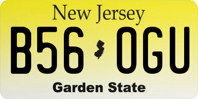 NJ license plate B56OGU