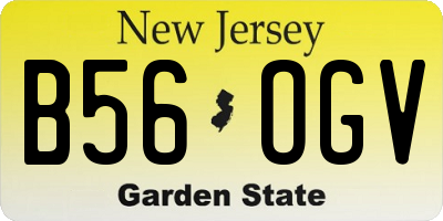 NJ license plate B56OGV