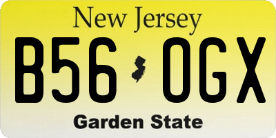 NJ license plate B56OGX