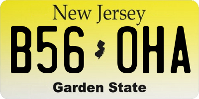 NJ license plate B56OHA