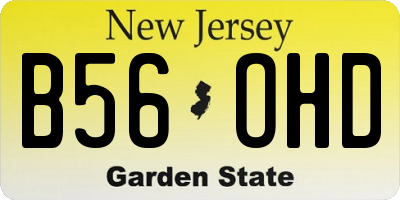 NJ license plate B56OHD