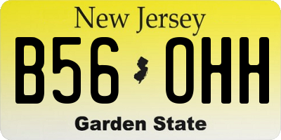 NJ license plate B56OHH