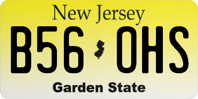 NJ license plate B56OHS