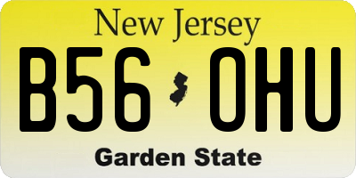 NJ license plate B56OHU