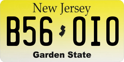 NJ license plate B56OIO