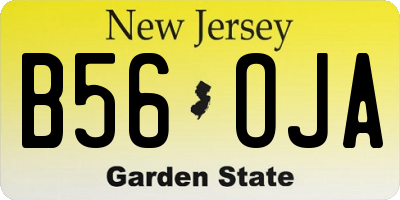 NJ license plate B56OJA