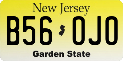 NJ license plate B56OJO