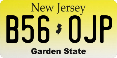 NJ license plate B56OJP