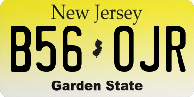 NJ license plate B56OJR