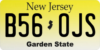 NJ license plate B56OJS