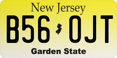 NJ license plate B56OJT