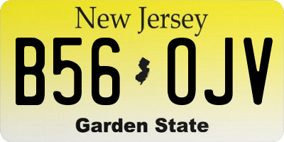 NJ license plate B56OJV