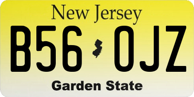 NJ license plate B56OJZ