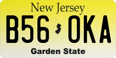 NJ license plate B56OKA