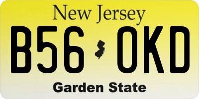 NJ license plate B56OKD
