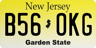 NJ license plate B56OKG