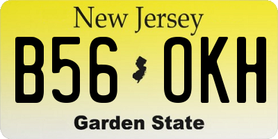 NJ license plate B56OKH
