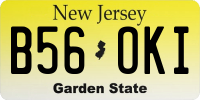 NJ license plate B56OKI