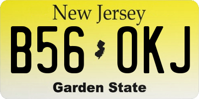 NJ license plate B56OKJ