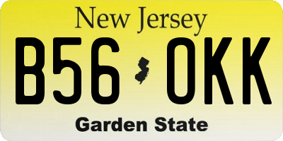 NJ license plate B56OKK