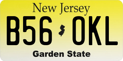 NJ license plate B56OKL