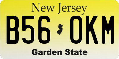 NJ license plate B56OKM