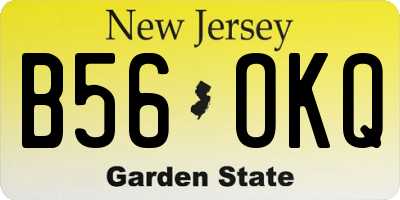 NJ license plate B56OKQ