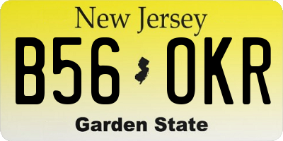 NJ license plate B56OKR