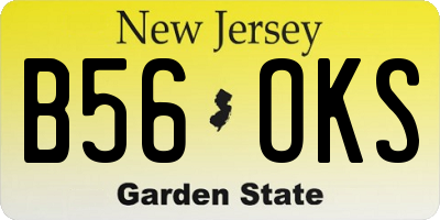NJ license plate B56OKS