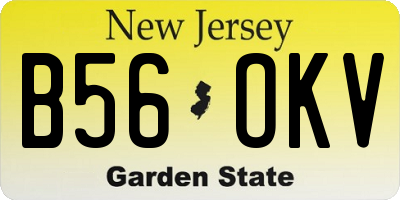 NJ license plate B56OKV