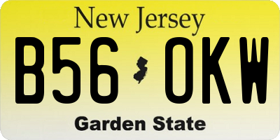 NJ license plate B56OKW