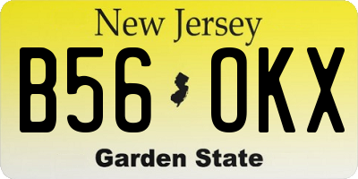NJ license plate B56OKX